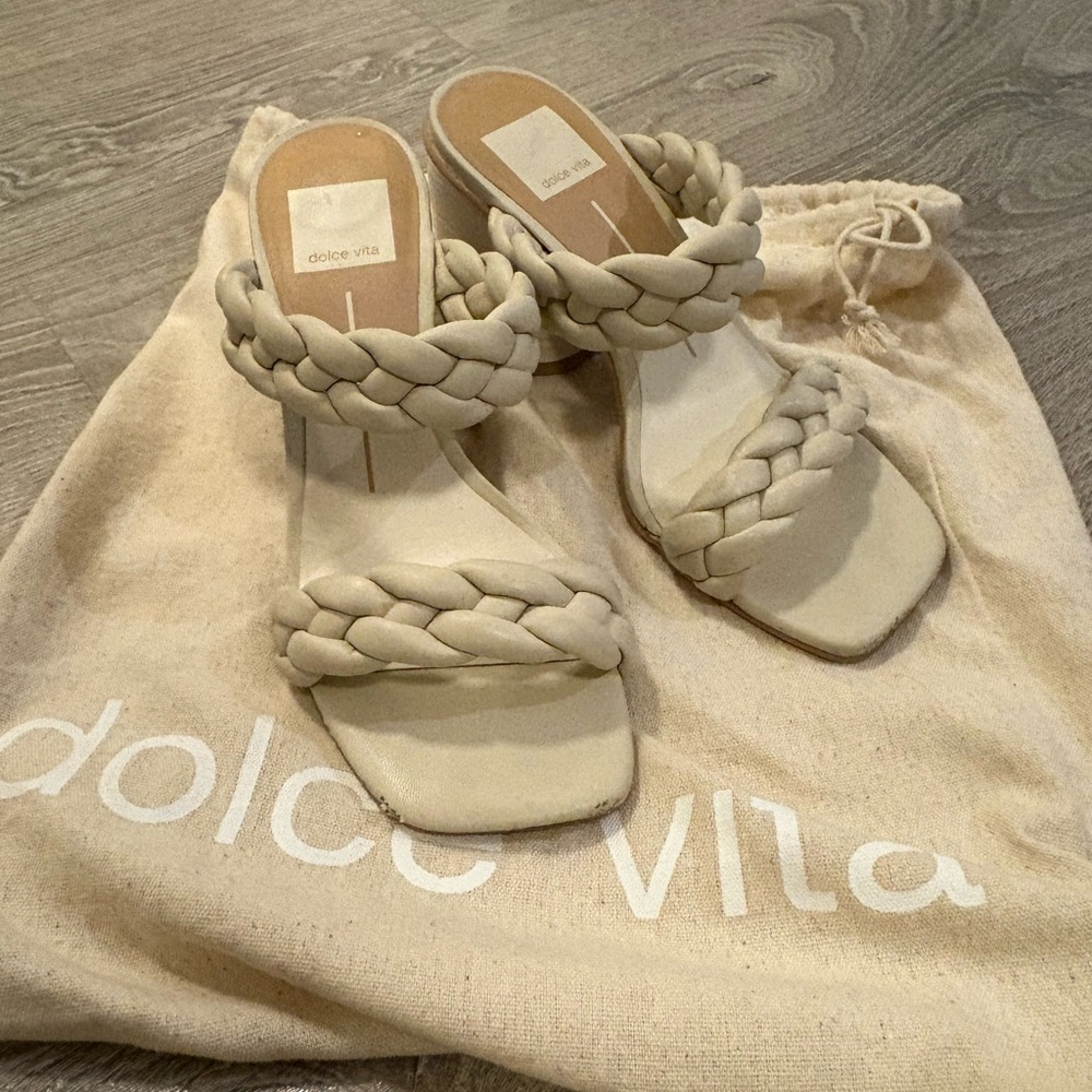 DOLCE VITA Women's Beige Braided Heels, Size 6.5